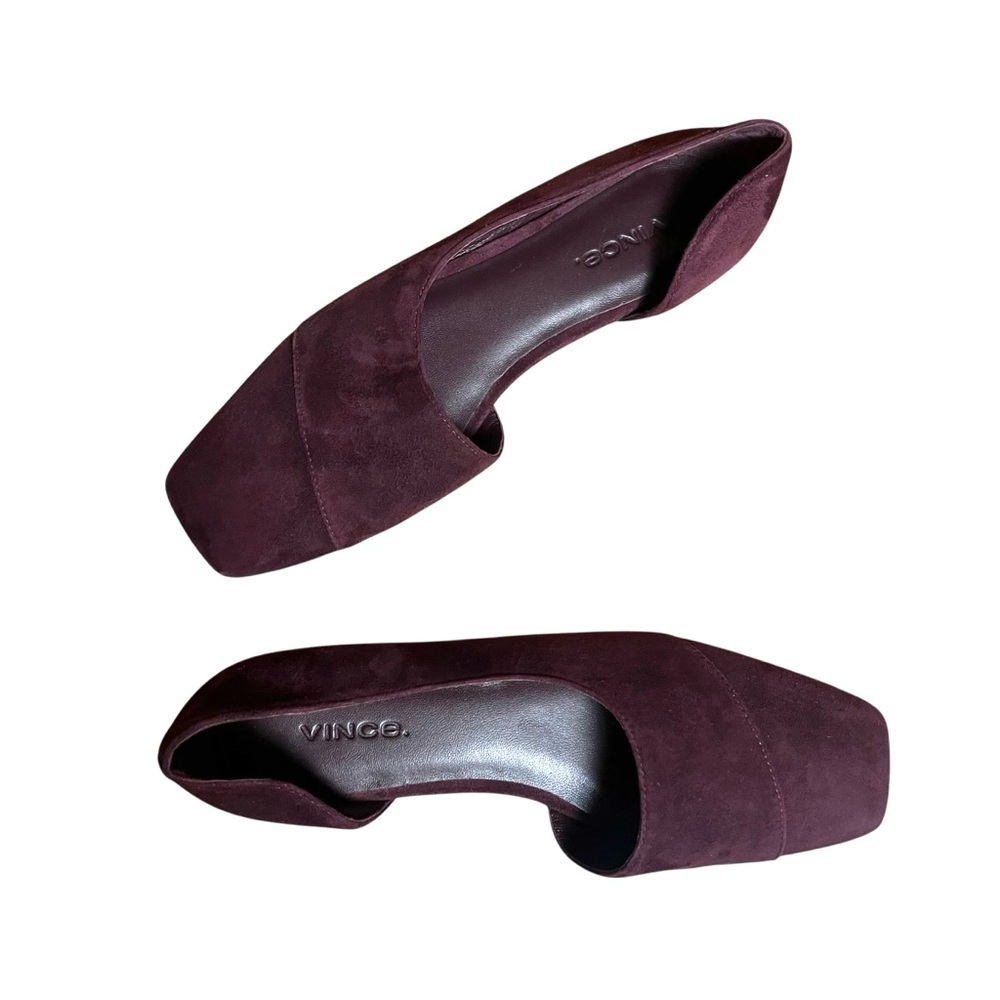 Vince Cyder Suede d'Orsay Flats Plum Ballet Flats — Size 6.5 - Picture 10 of 14